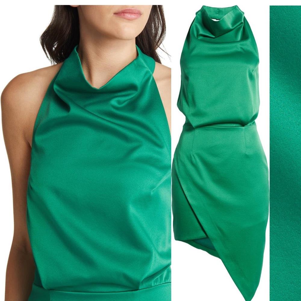 Elliatt Green Camo Asymmetrical Cocktail Dress